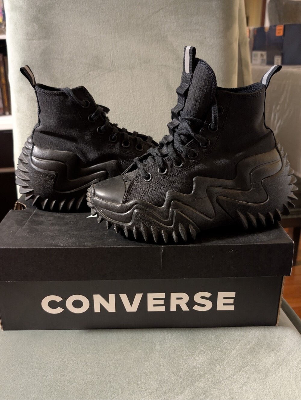Converse Run Star Motion Platform High Top Sneakers - Triple Black